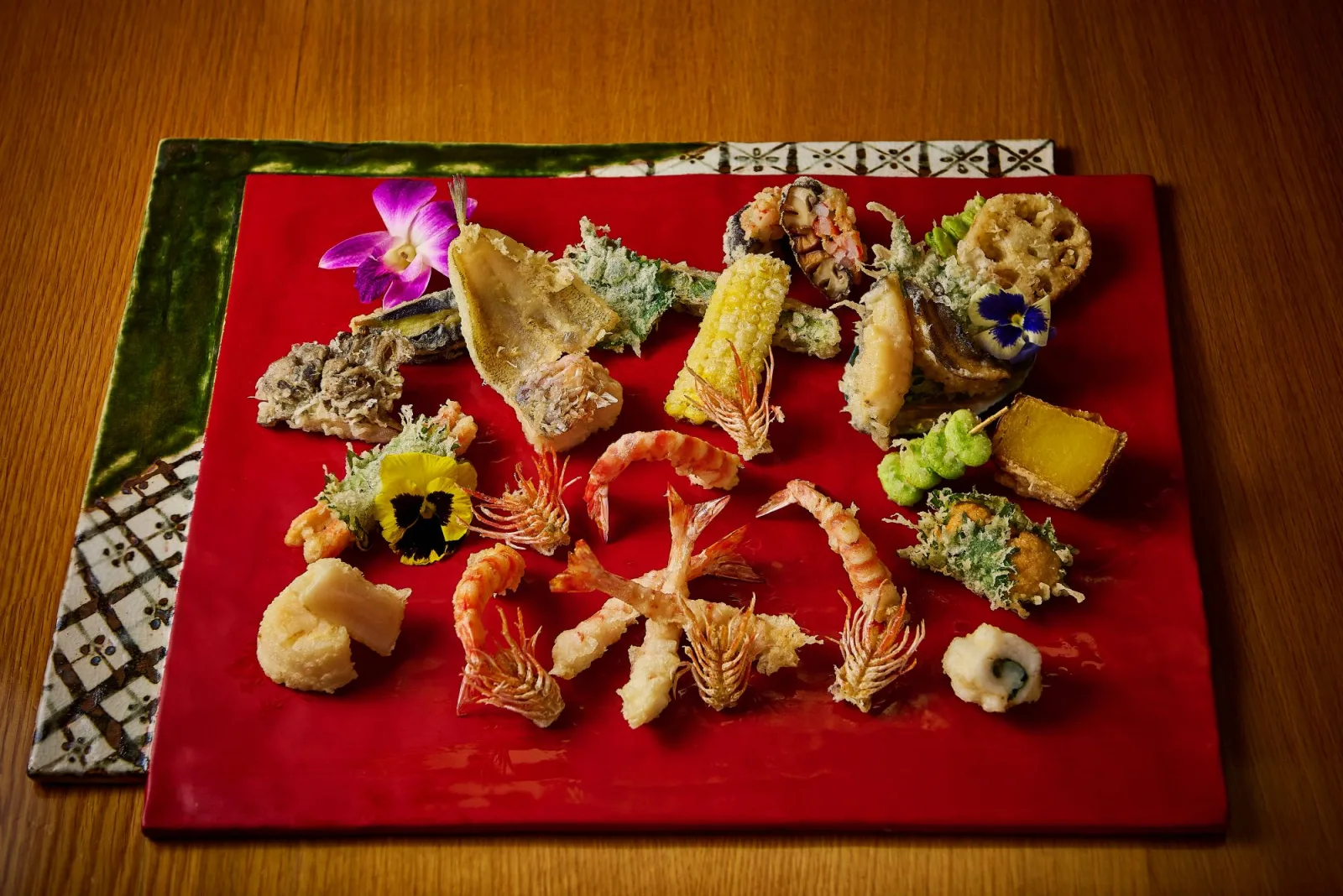 An assortment of seasonal tempura at Tempura Matsui