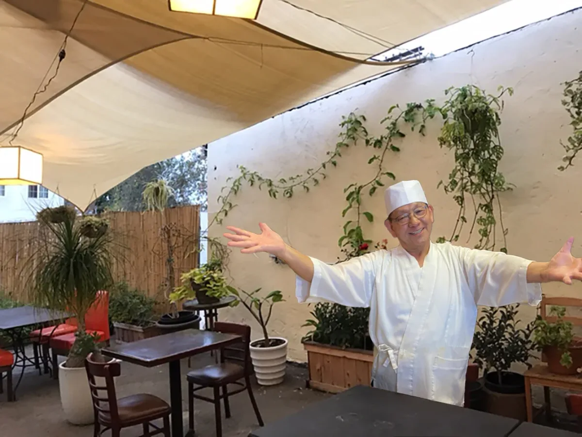 The garden patio at Yabu (West LA)